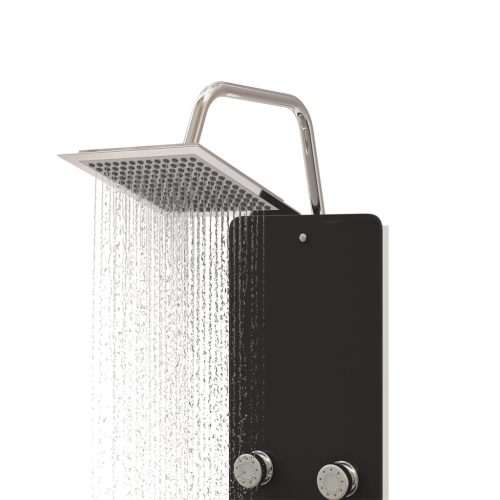  fekete üveg zuhanypanel 25 x 47,5 x 130 cm