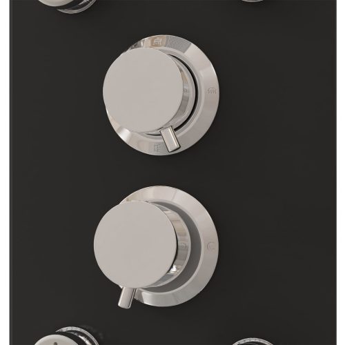  fekete üveg zuhanypanel 25 x 47,5 x 130 cm