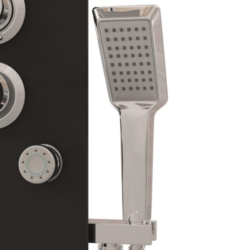  fekete üveg zuhanypanel 25 x 47,5 x 130 cm