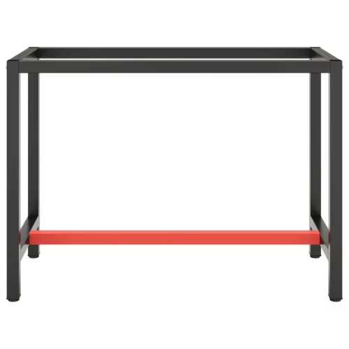  matt fekete-vörös fém munkapadváz 110 x 50 x 79 cm