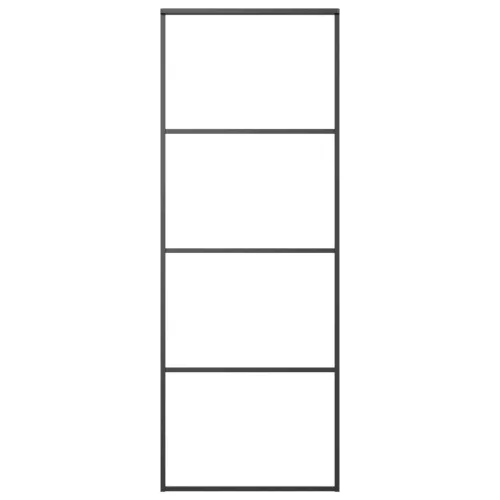  fekete matt ESG üveg és alumínium tolóajtó 76 x 205 cm