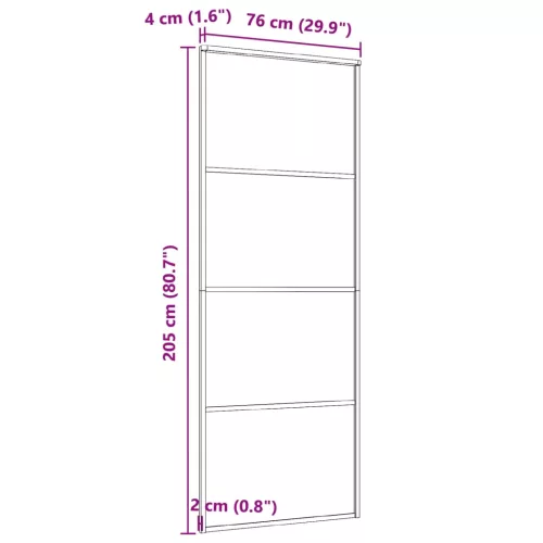  fehér matt ESG üveg és alumínium tolóajtó 76 x 205 cm