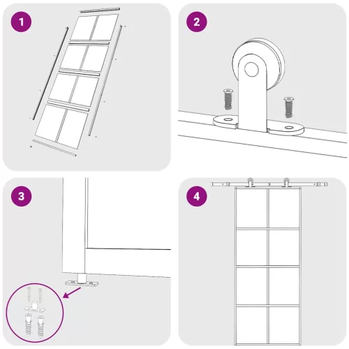  fehér ESG üveg és alumínium tolóajtó 90x205 cm