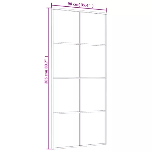  fehér ESG üveg és alumínium tolóajtó 90x205 cm