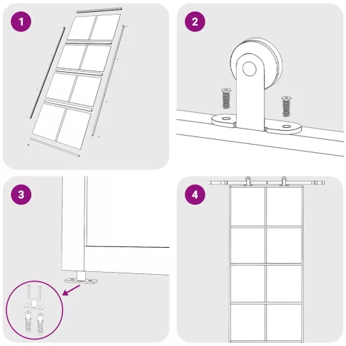  fehér matt ESG üveg és alumínium tolóajtó 102,5x205 cm