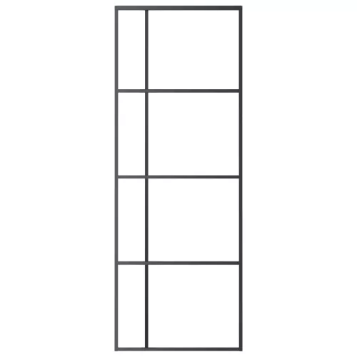  fekete ESG üveg és alumínium tolóajtó 76x205 cm
