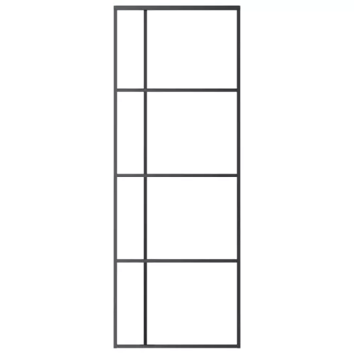  fekete matt ESG üveg és alumínium tolóajtó 76x205 cm