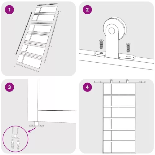  fehér ESG üveg és alumínium tolóajtó 102,5x205 cm