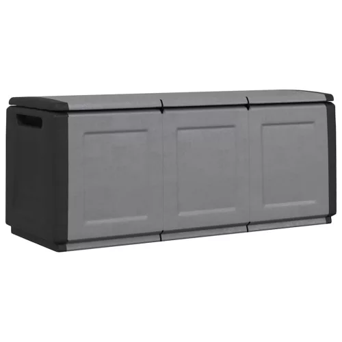  sötétszürke-fekete kerti tárolóláda 138 x 53 x 57 cm 330 L