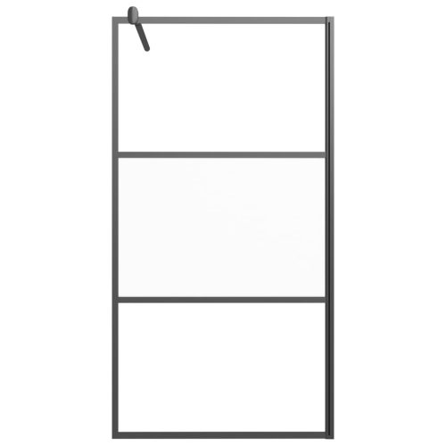  fekete selyemmatt ESG üveg zuhanyfal 100x195 cm
