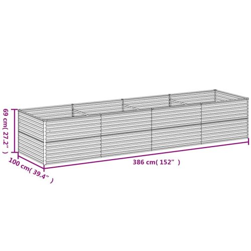  corten acél kerti magaságyás 386x100x69 cm