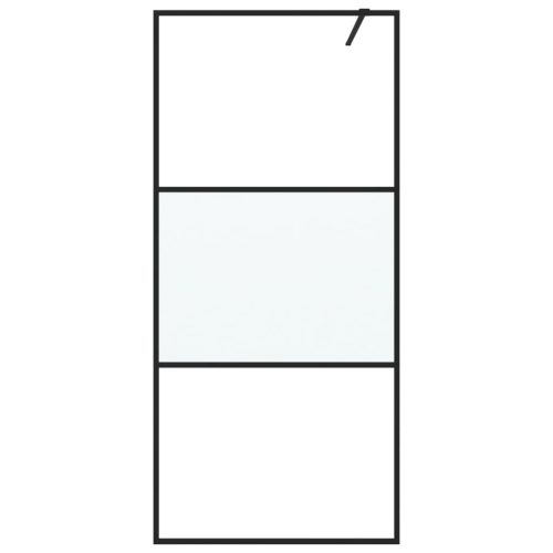  fekete selyemmatt ESG üveg zuhanyfal 90 x 195 cm