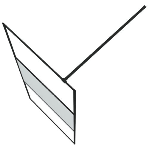  fekete selyemmatt ESG üveg zuhanyfal 90 x 195 cm