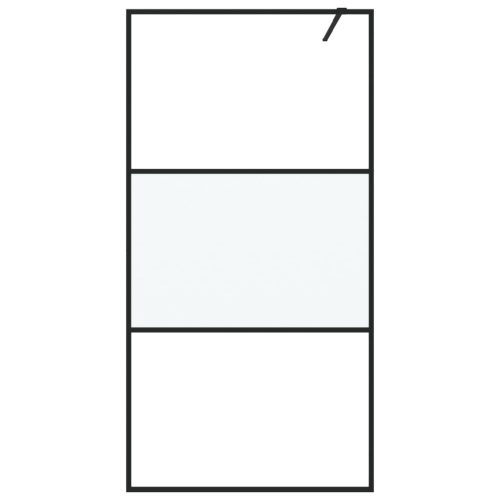  fekete selyemmatt ESG üveg zuhanyfal 100 x 195 cm