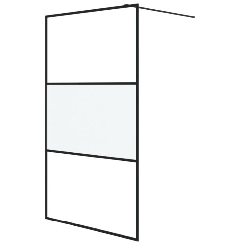  fekete selyemmatt ESG üveg zuhanyfal 115x195 cm