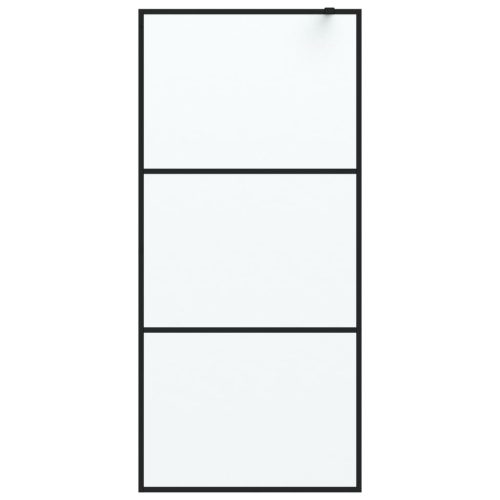  fekete ESG tejüveg zuhanyfal küszöb nélküli zuhanyhoz 90x195 cm