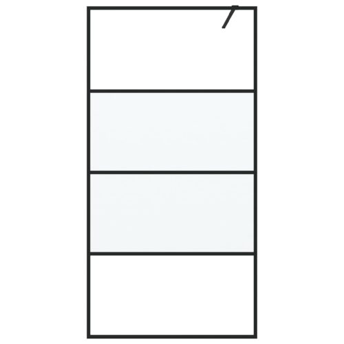  fekete selyemmatt ESG üveg zuhanyfal 100 x 195 cm