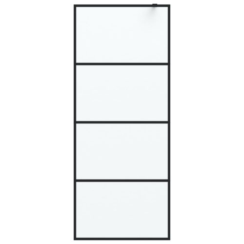  fekete ESG tejüveg zuhanyfal küszöb nélküli zuhanyhoz 80x195 cm