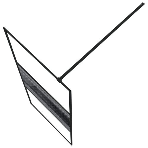  fekete átlátszó ESG üveg zuhanyfal 80x195 cm