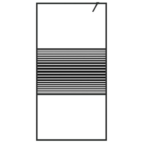  fekete átlátszó ESG üveg zuhanyfal 100 x 195 cm