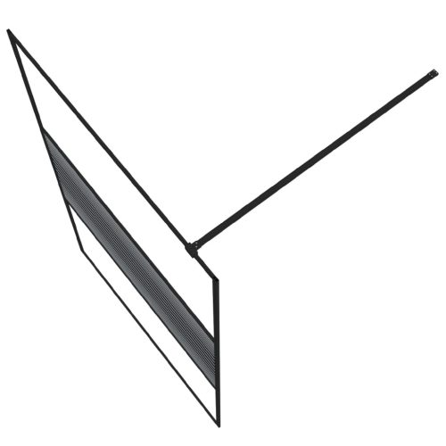  fekete átlátszó ESG üveg zuhanyfal 115 x 195 cm