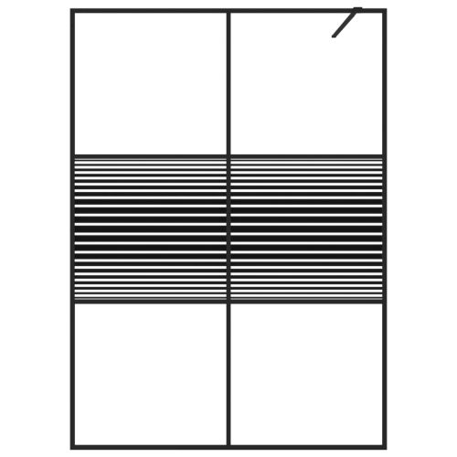  fekete átlátszó ESG üveg zuhanyfal 140 x 195 cm