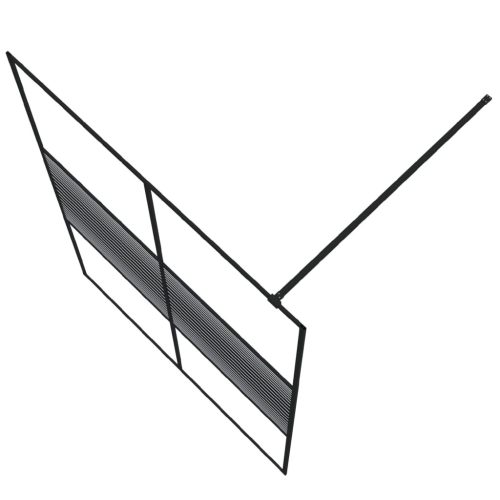  fekete átlátszó ESG üveg zuhanyfal 140 x 195 cm