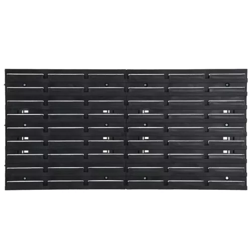  26 részes piros/fekete polipropilén műhelypolcszett 77 x 39 cm