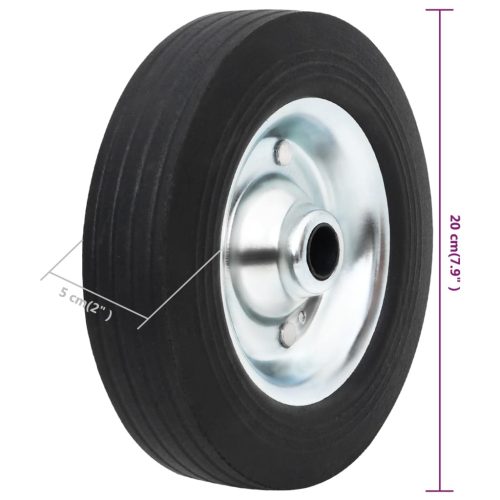  tömör gumi és acél kerék utánfutó orrkerékhez Ø 20 x 5 cm