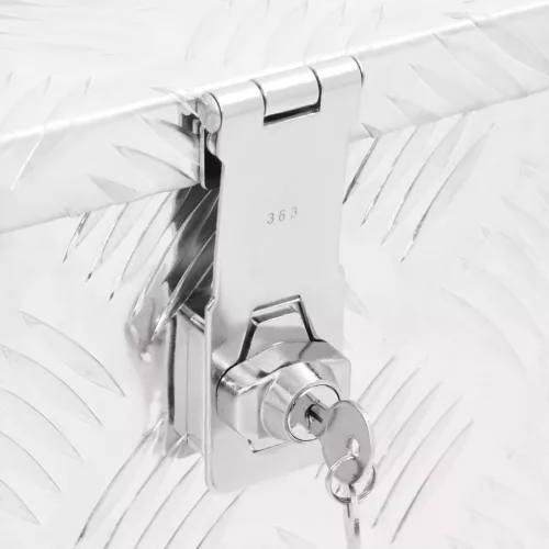  ezüstszínű alumínium tárolóláda 50 x 15 x 20,5 cm