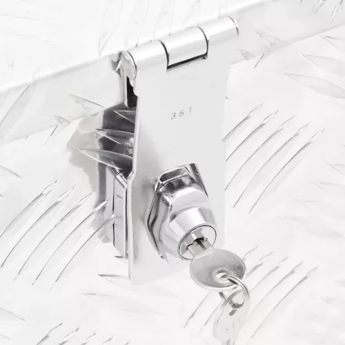  ezüstszínű alumínium tárolóláda 60 x 23,5 x 23 cm