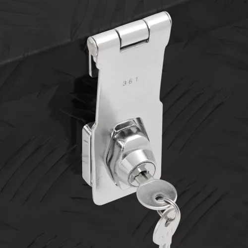  fekete alumínium tárolóláda 60 x 23,5 x 23 cm