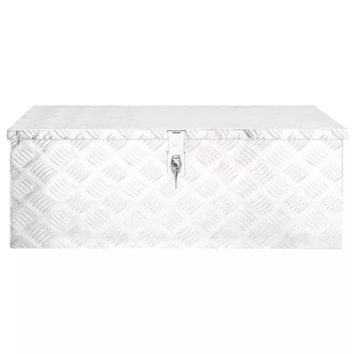  ezüstszínű alumínium tárolóláda 80 x 39 x 30 cm