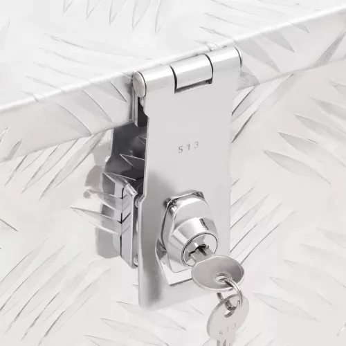  ezüstszínű alumínium tárolóláda 80 x 39 x 30 cm