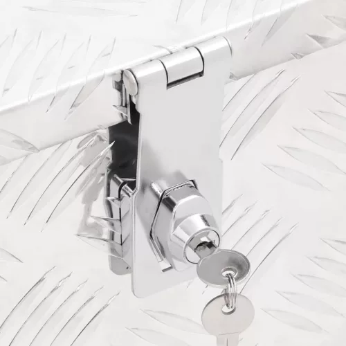  ezüstszínű alumínium tárolóláda 90 x 47 x 33,5 cm