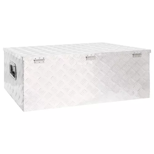  ezüstszínű alumínium tárolóláda 100x55x37 cm