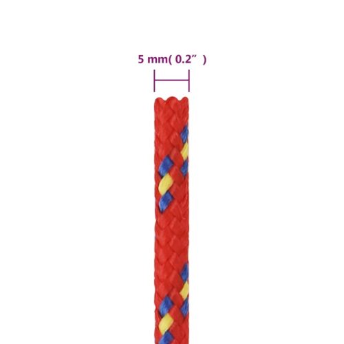  piros polipropilén hajókötél 5 mm 50 m