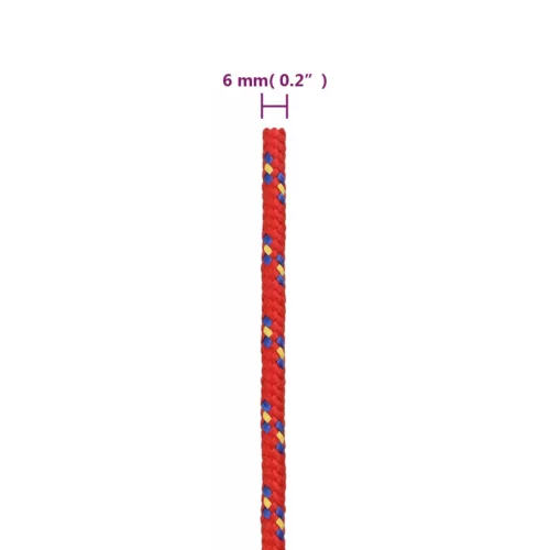  piros polipropilén hajókötél 6 mm 25 m
