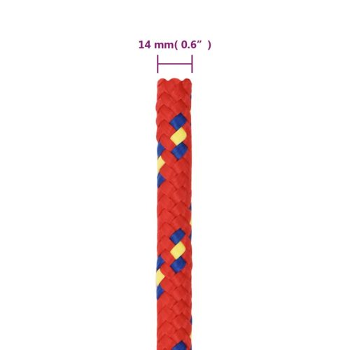  piros polipropilén hajókötél 14 mm 25 m