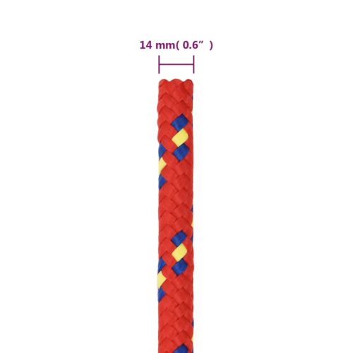  piros polipropilén hajókötél 14 mm 100 m