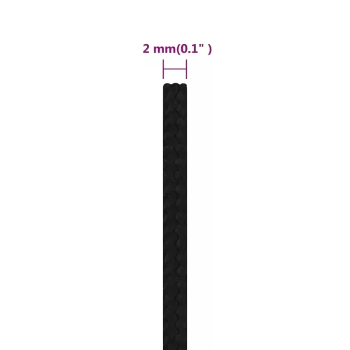  fekete poliészter munkakötél 2 mm 50 m