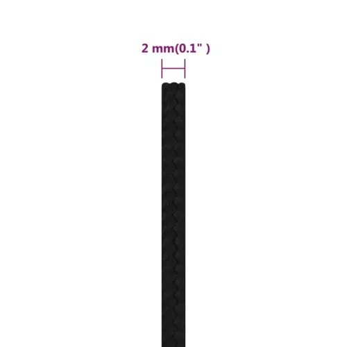 fekete poliészter munkakötél 2 mm 250 m