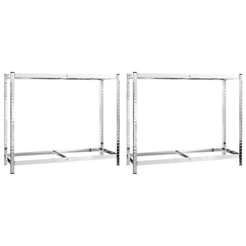  2 db ezüstszínű 2 szintes acél gumiabroncstartó 110x40x110 cm