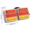  2 db piros utánfutólámpa LED-izzóval 10,5 x 7,5 x 10 cm 12 V