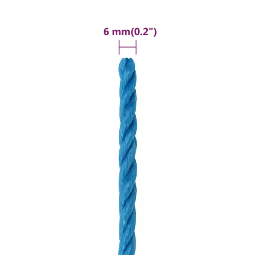  kék polipropilén munkakötél 6 mm 25 m