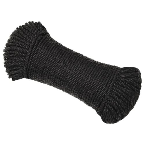  fekete polipropilén munkakötél 3 mm 25 m