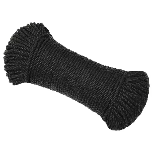  fekete polipropilén munkakötél 6 mm 100 m