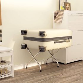  ezüst bőröndtartó háttámlával 56 x 39 x 52 cm 