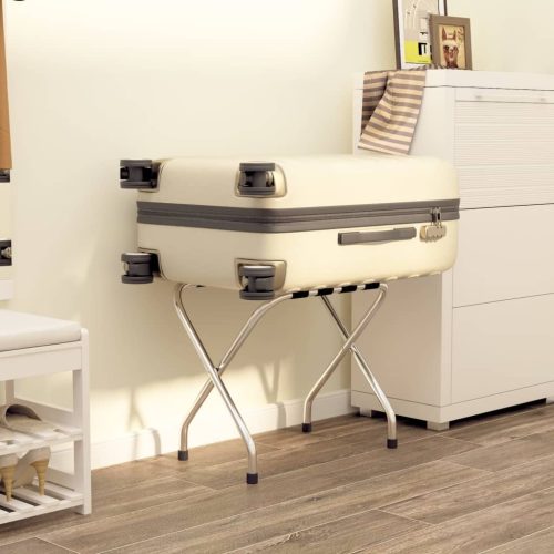  fekete és ezüst bőröndtartó 56 x 40 x 49 cm 