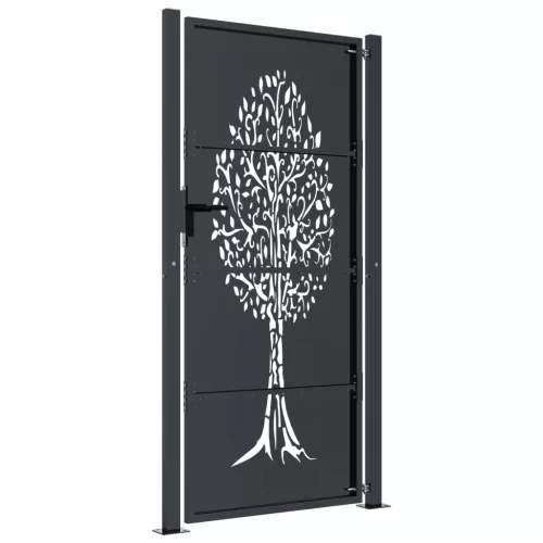  antracitszürke acél famintás kertkapu 105 x 180 cm